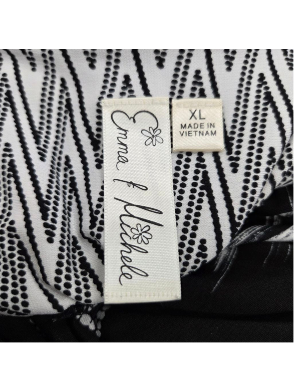 Emma & Michele Black White Ikat Print Maxi Dress XL - Picture 7 of 8